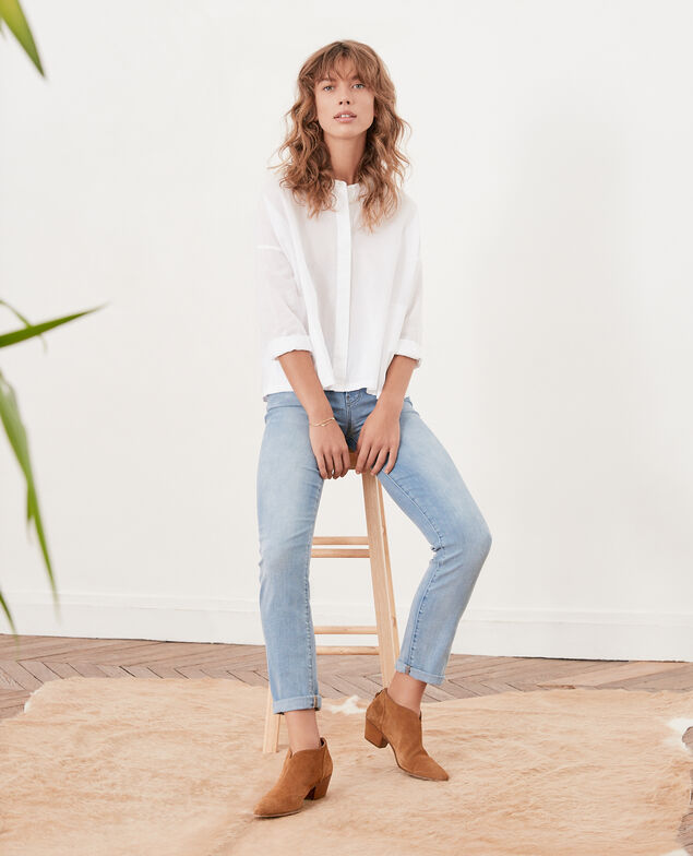 Weite Bluse Blanc