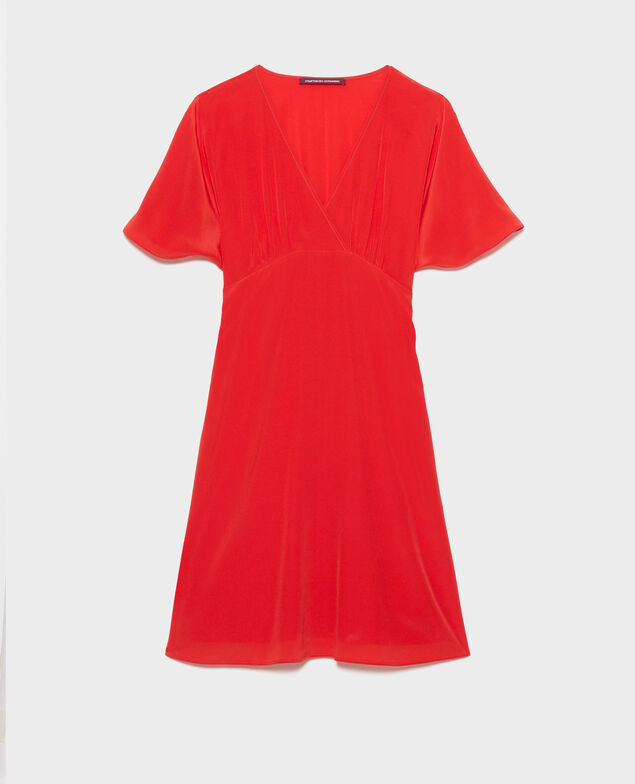 Midi-Rock aus Seide 7024c 14 red