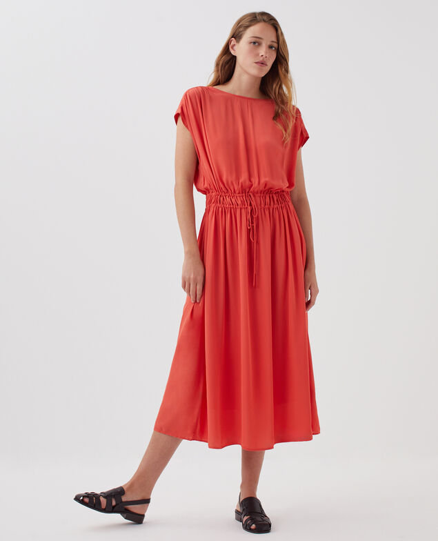 Langes fließendes Kleid J240 paprika orange