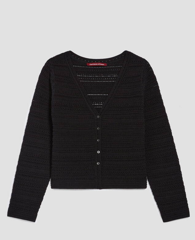 Häkel-Cardigan aus Baumwolle H091 black beauty