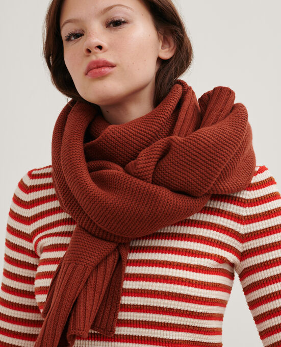 Gestrickter Wollschal BRANDY BROWN