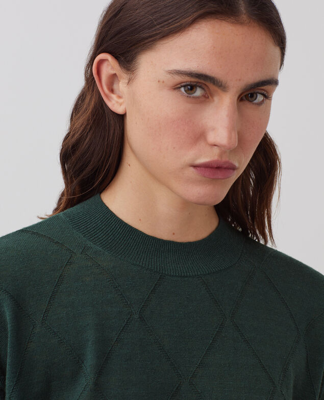 Kurzer Kurzarmpullover J590 spruce green