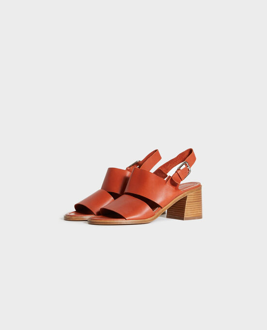 Ledersandalen mit Absätzen 29 DARK ORANGE