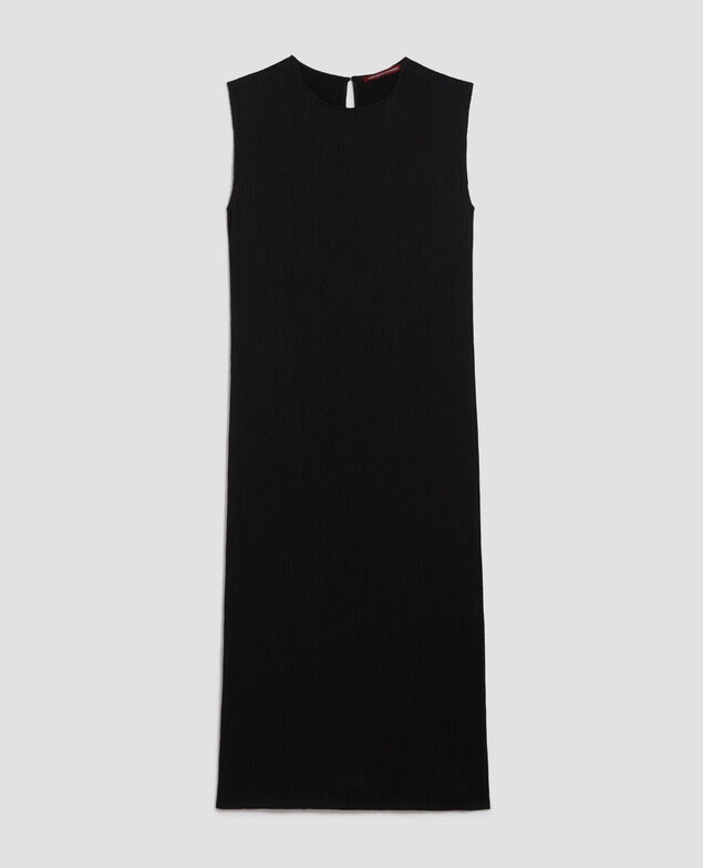 Langes, strukturiertes Kleid ohne Ärmel H091 black beauty