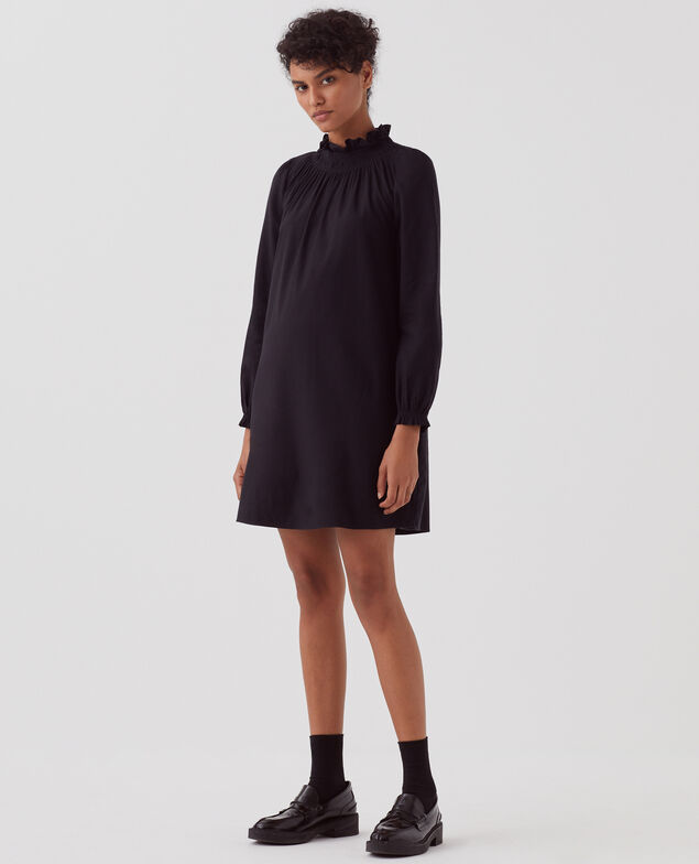 AGLAÉ - Kurzes Kleid mit Rüschenkragen H091 black beauty
