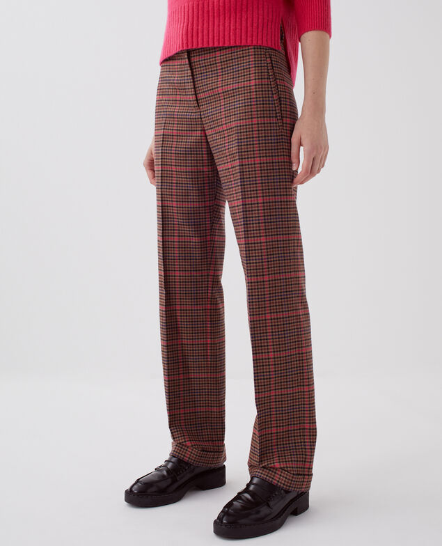 COLETTE – Hose mit geradem Bein I121 check pink