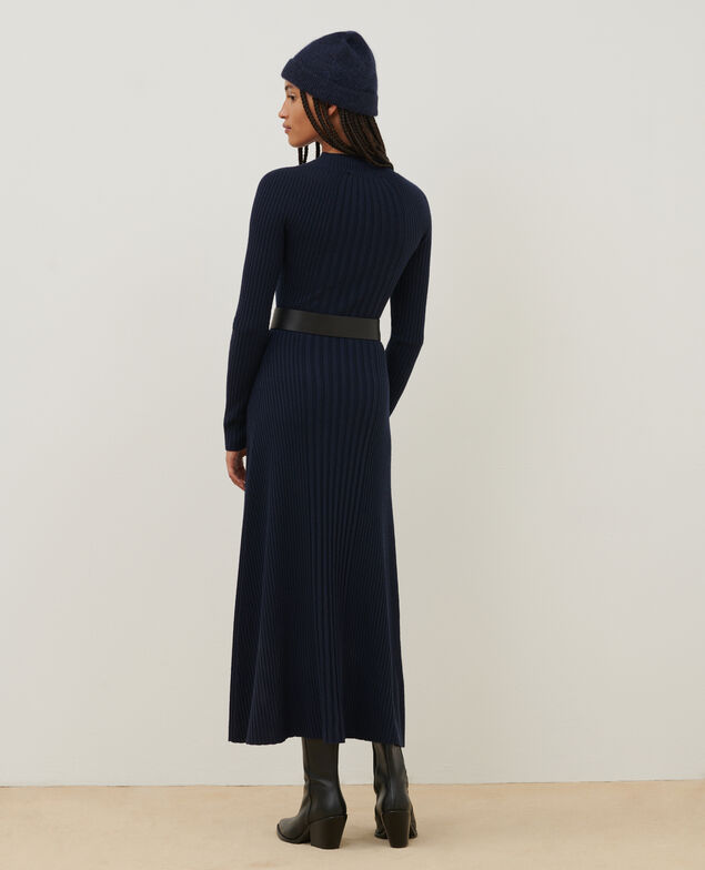 Langes Kleid aus Merinowolle