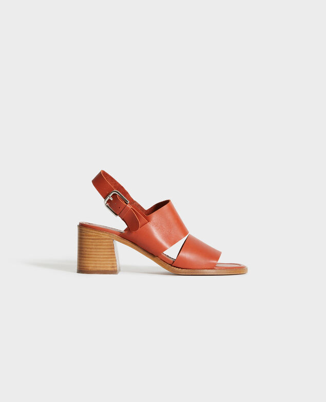 Ledersandalen mit Absätzen 29 dark orange