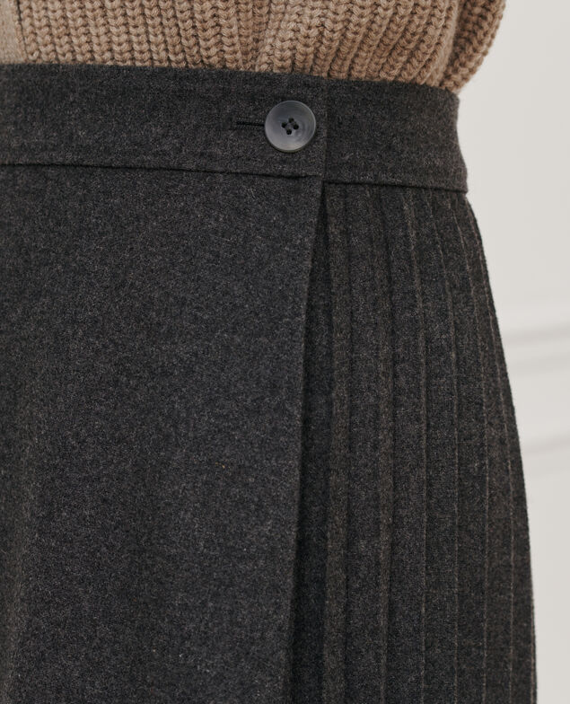 Plissee-Rock aus Flanell 7035 03_greymelange