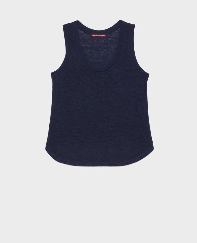 Ärmelloses T-Shirt aus Leinen 4232 maritime blue