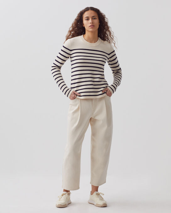 MADDY - Pullover aus Merinowolle im Marinelook 8842 01 OFFWHITE