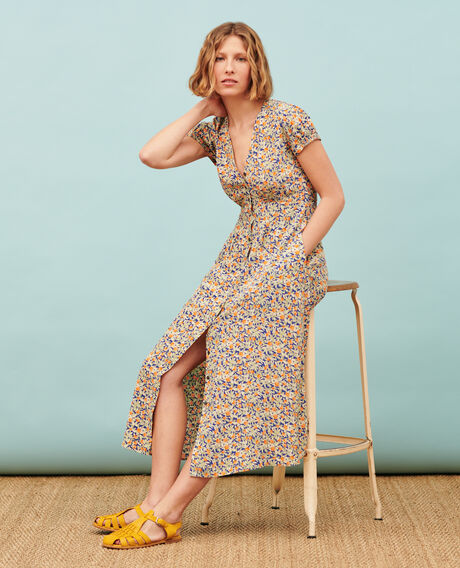 LUDIVINE - Fließendes langes Kleid 0661 zest blue 3sdr167v02