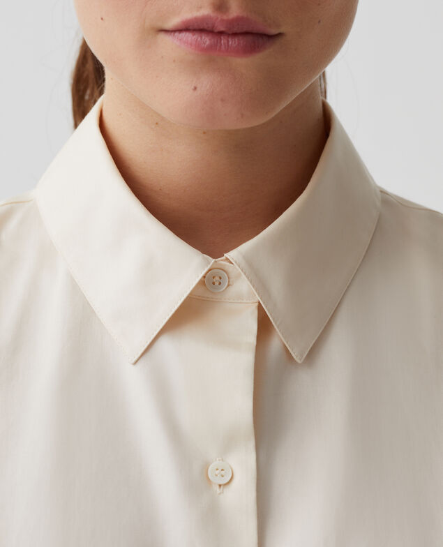 Bluse aus Satin-Baumwolle I300 pearled ivory