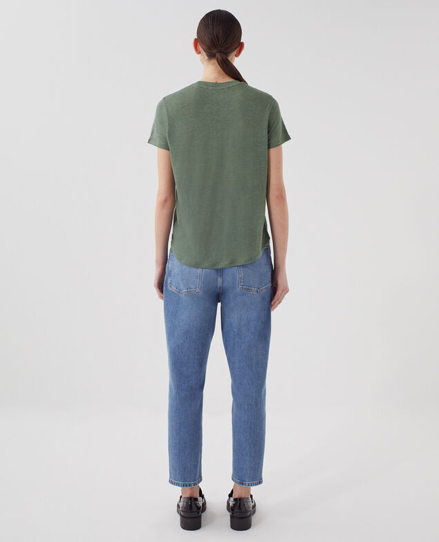 AMANDINE - T-Shirt mit Rundhalsausschnitt aus Baumwolle U570 olive