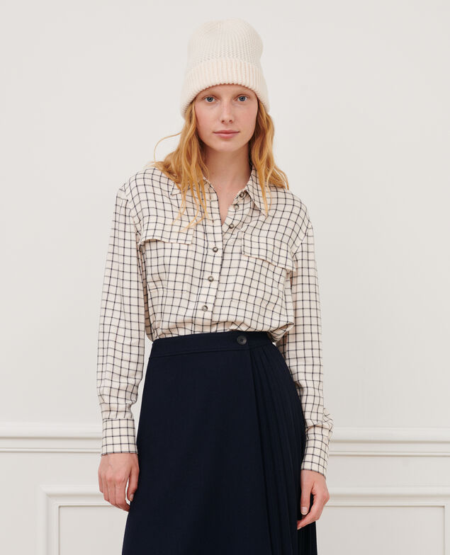 Fließende Bluse mit Karos 8868 30 natural check