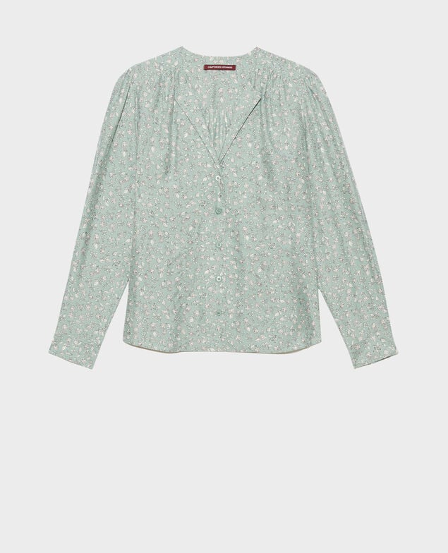 Fließende Bluse 96 print green