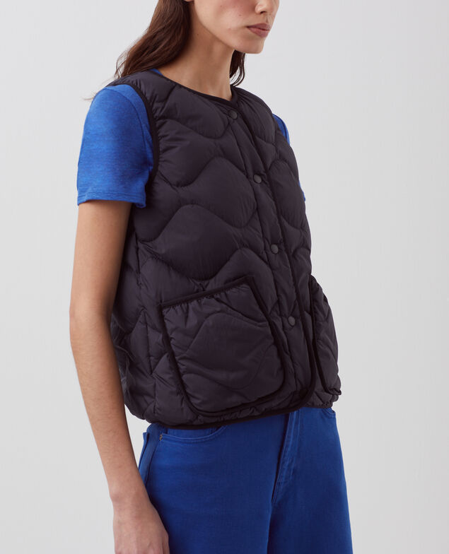 PLUME - Daunenjacke ohne Ärnel H091 black beauty