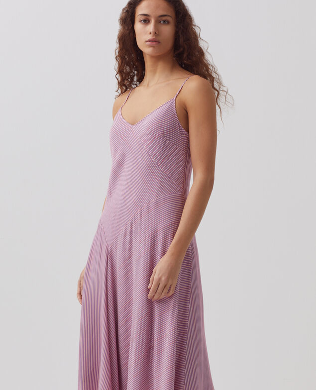 Kleid mit Spaghetti-Trägern 0721 lilac stripe