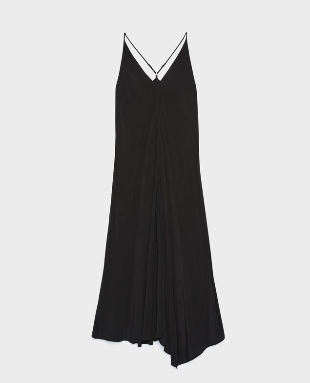 Asymmetrisches Kleid mit fließendem Fall 0093 black