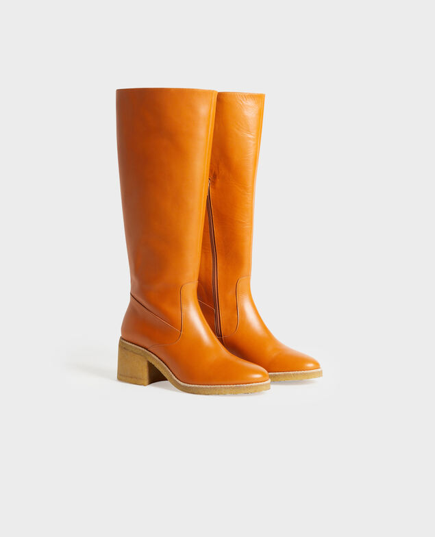 Lederstiefel mit Kreppsohle 4249 camel Payenne