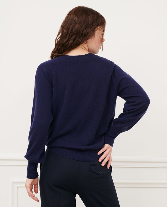 Pullover mit Rundhalsausschnitt aus Kaschmir 8846 69 navy