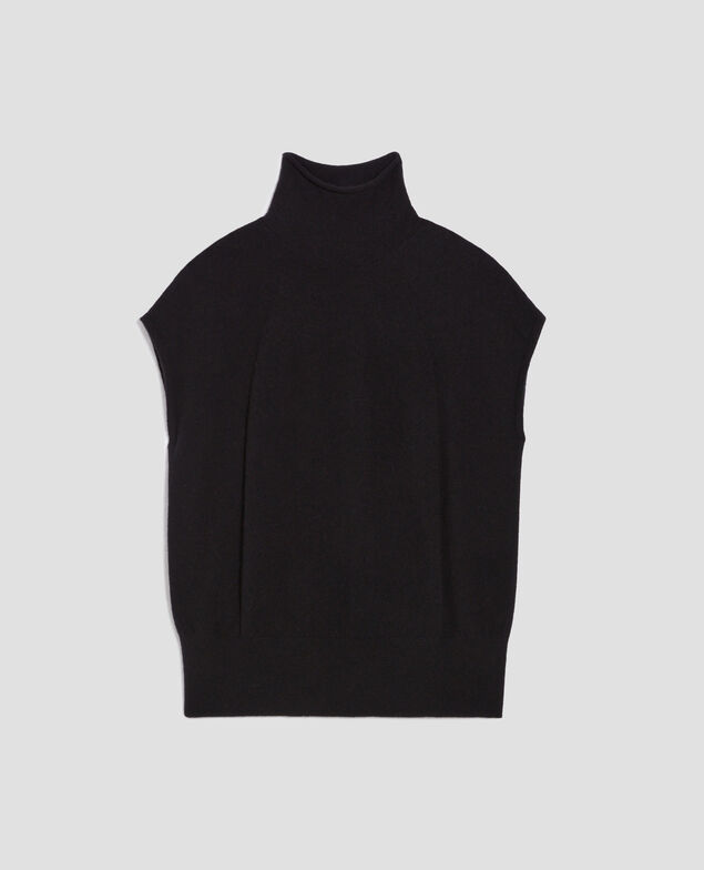Ärmelloser Pullover aus Kaschmir H091 black beauty