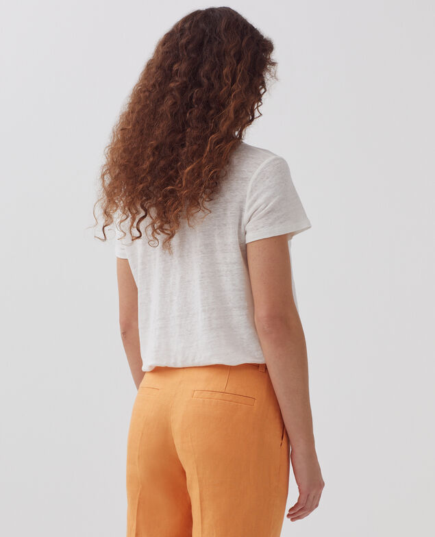 MARGUERITE - Zigarettenhose aus Leinen H220 apricot tan