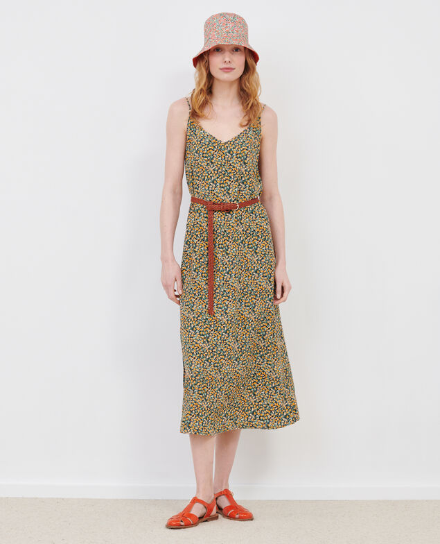 Langes gemustertes Kleid 8005c 116 print orange