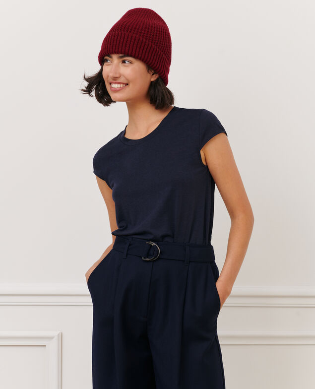 MANON – T-Shirt mit Rundhalsausschnitt aus gemischter Baumwolle 7012c 69 navy