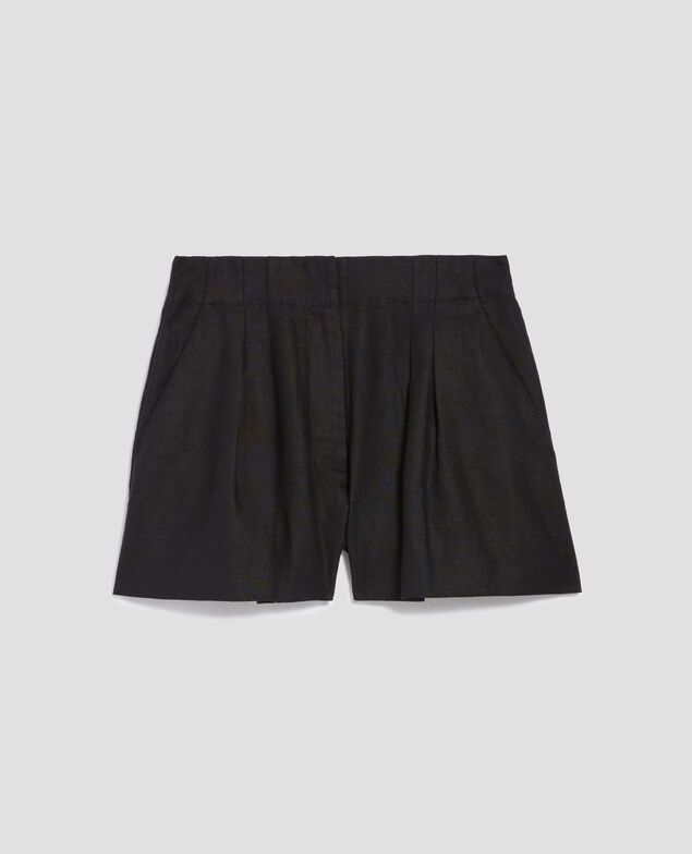 Faltenshorts aus Leinen H091 black beauty