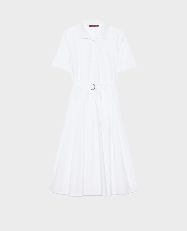 Midi-Kleid aus Baumwolle 0007 white