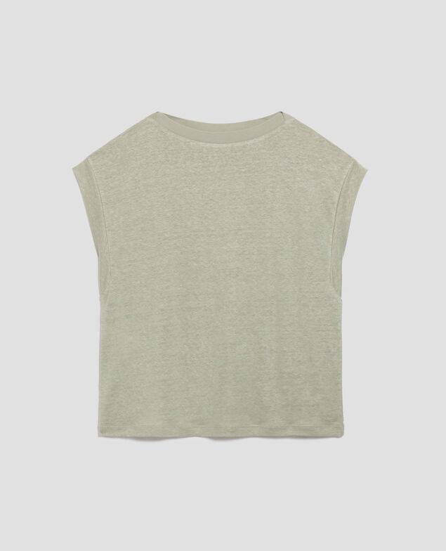 KARO - Boxy T-Shirt aus Leinen U520 green
