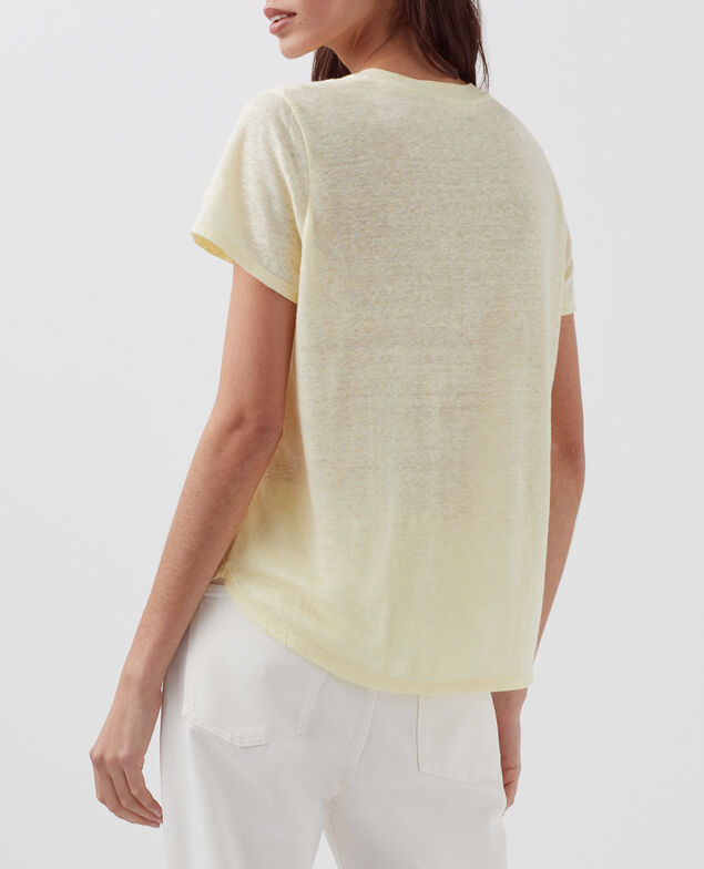 AMANDINE -  T-Shirt mit Rundhalsausschnitt aus Baumwolle H410 tender yellow