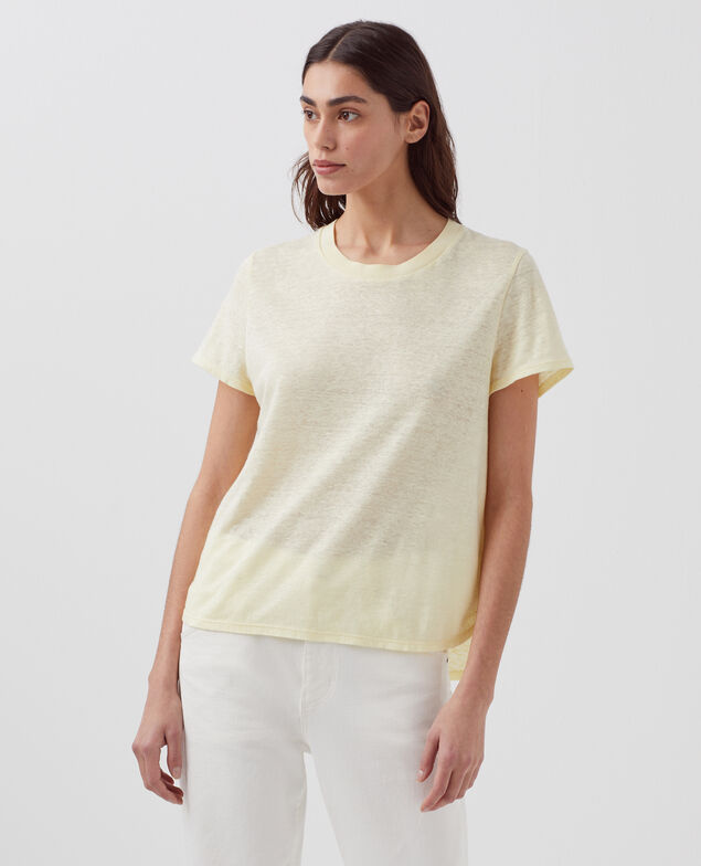 AMANDINE -  T-Shirt mit Rundhalsausschnitt aus Baumwolle H410 tender yellow