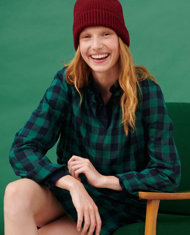 Fließendes Kleid mit Karos 8866 55 green check