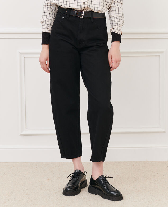 SYDONIE - BALLOON - Weite 7/8-Jeans mit hoher Taille Noir denim Palloono