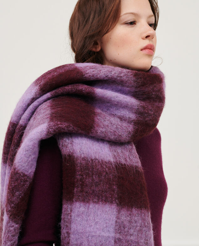Maxi-Schal mit Karomuster Pastel lilac