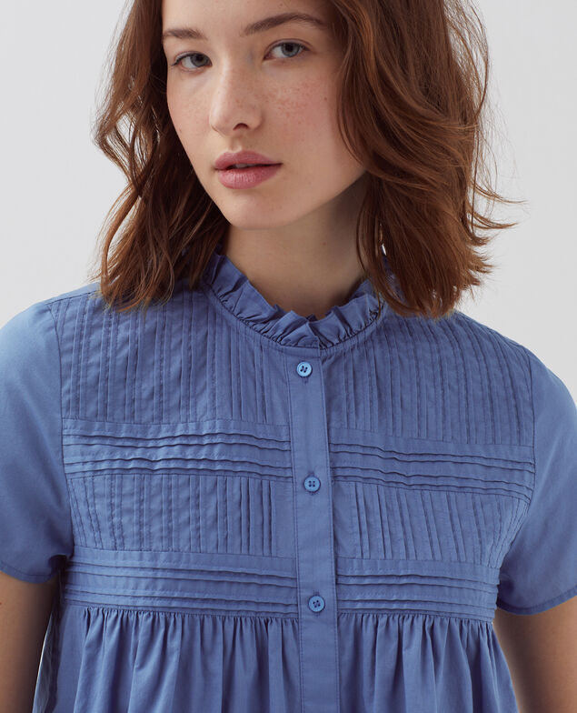 Bluse mit kurzen Ärmeln I640 gray blue