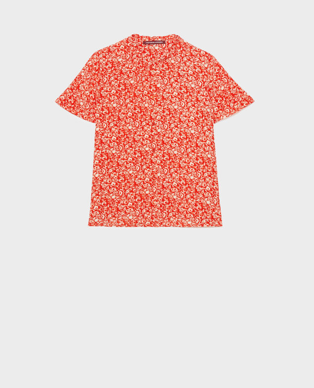 Fließend fallende Kurzarmbluse 101 print red