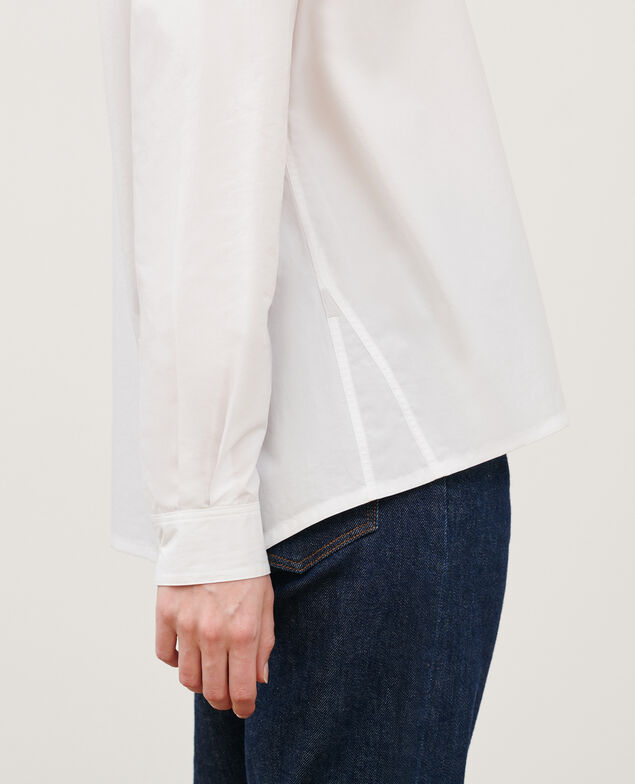 Weite Kaftan-Bluse aus Baumwolle 0007 white
