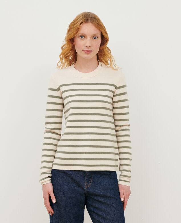 MADDY - Pullover aus Merinowolle im Marinelook 0561 vetiver stripes