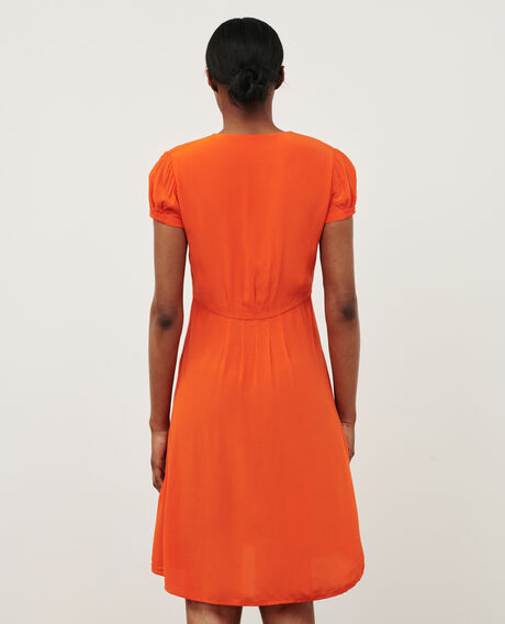 Kurzes fließendes Kleid 7020c 22 orange 2sdr810v02