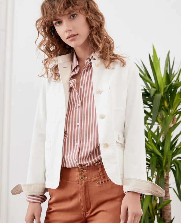 Jacke mit Mao-Kragen Off white