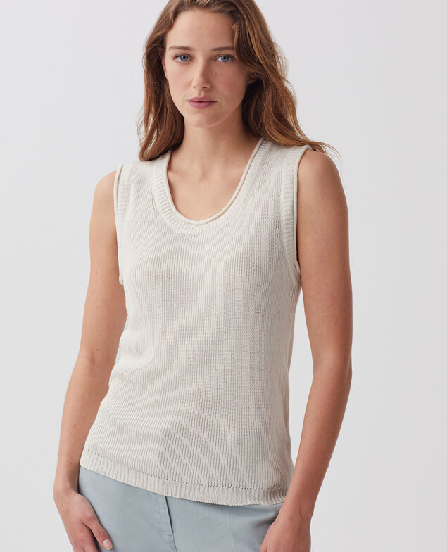 Langes Top aus Leinen H303 white swan