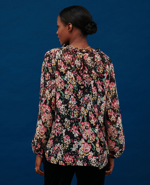 Fließende gemusterte Bluse 7016c 09 black