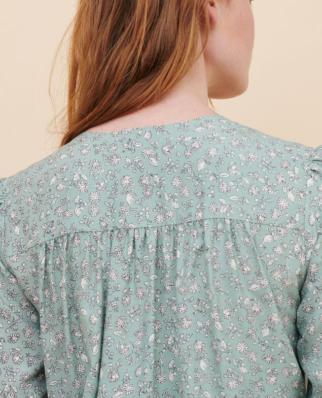 Fließende Bluse 96 print green