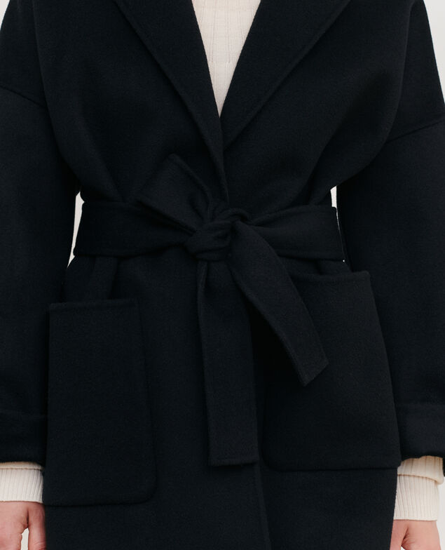 Kurzer Mantel aus Mischwolle 09 black