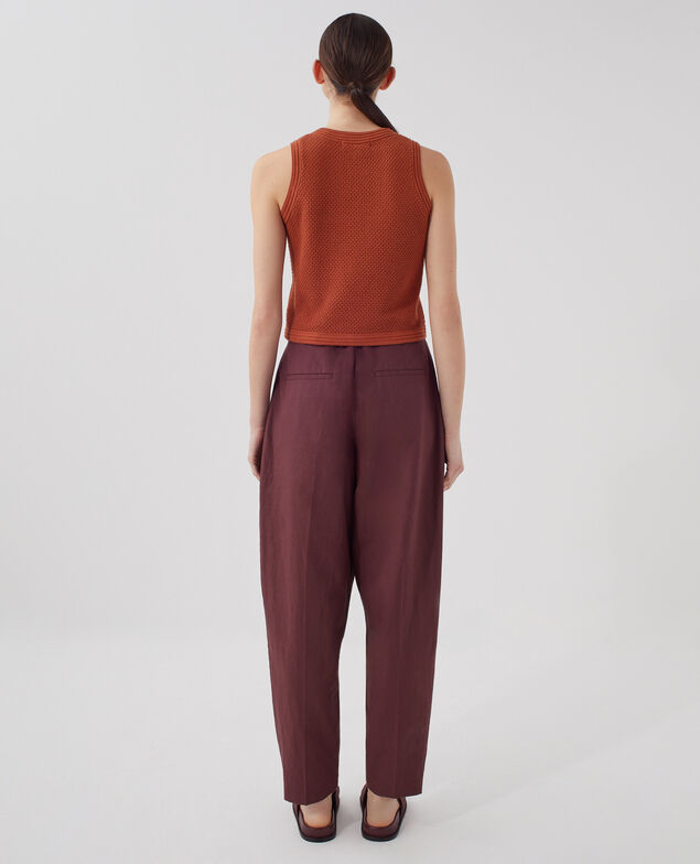 Top mit Ajourstrick aus Baumwolle U260 orange
