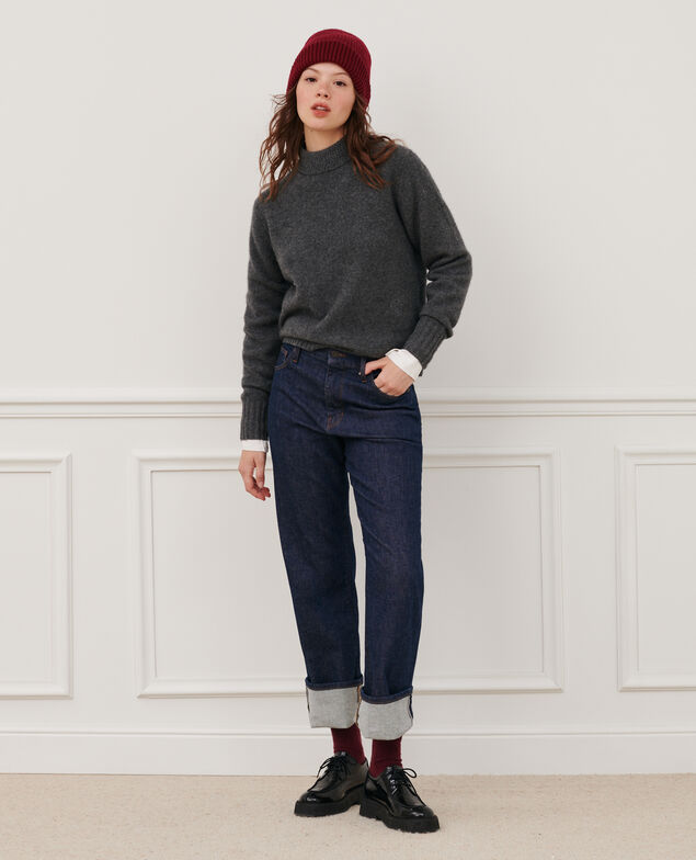 Pullover mit hohem Kragen aus Kaschmir 8835 05 gray