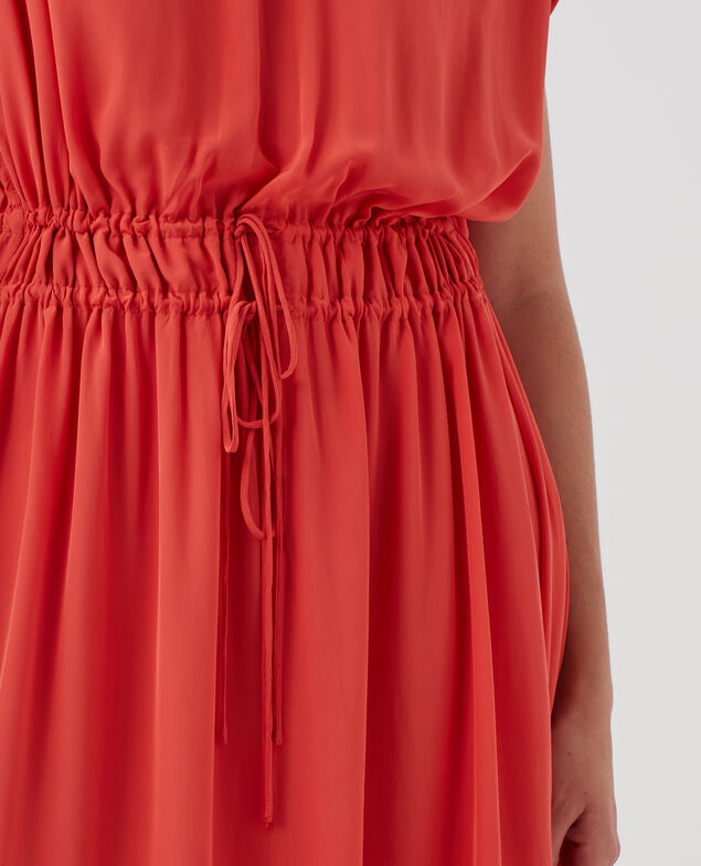 Langes fließendes Kleid J240 paprika orange